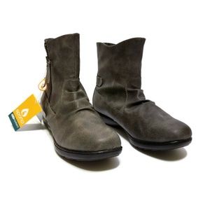 Sporto Mila Round Toe Leather Gray Ankle Boots
